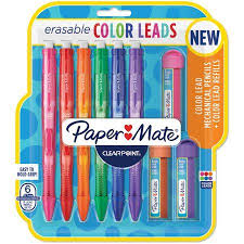 Paper Mate Clearpoint Erasable Mechanical Color Pencils 7mm 6 Pencils 3 Lead Cartridges Walmart Com Paper Mate Mechanical Pencils Mechanical Pencils Papermate