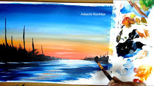 Beautiful Scenery Painting For Beginners Simple Landscape Painting Youtube Easy landscape watercolor painting tutorial and demonstration.