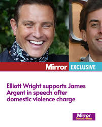 Mark Wright's cousin Elliott referred to the 'trials and tribulations' he  went through with James 'Arg' Argent as the former TOWIE star took to the  stage weeks after his domestic violence arrest.