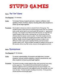 Class Warm Up Games Aka Stupid Games Teaching Drama Teaching High School Teaching