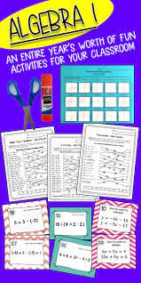 Algebra 1 Activity Bundle Of Activities For The Whole School Year Includes Algebra Activities Covering Topics Su School Algebra Algebra Math For Middle School