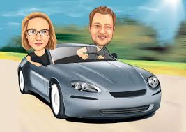 Schnelles Auto Karikatur Kartun