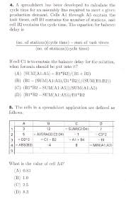 In a manufacturing company, involved in large capital products, the cycle time may similarly be the time from raw material receipt through to the time the item of production finishes final inspection. Solved 4 A Spreadshcct Hasbeen Dveloped To Calculate The Chegg Com