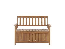 Decorate the wood bench with accent pillows to create a cozy space in your home. Acacia Wood Garden Bench With Storage 120 Cm Sovana Beliani Co Uk