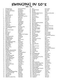 Swinging In 50 S Playlist Idea Oldies Music Song Playlist Songs