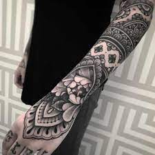 Ornamental Tattoo Artist Jack Peppiette Artwoonz In 2021 Black Tattoos Geometric Sleeve Tattoo Black Ink Tattoos