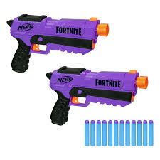 Includes a 10 dart clip and 20 official nerf elite darts.to ensure proper use of ar l blaster ensure access door is fully closed before use. Nerf Fortnite Dp E Dart Blasters R Exclusive Toys R Us Canada