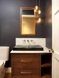 Image Result For Pictures Of Asymmetric Pendant Lights Over Bathroom Vanity Contemporary Powder Room Powder Room Design Bathroom Design
