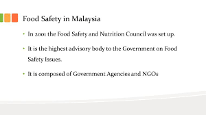 Legislative support• legislative support, codes of practice andguidelines • continuous development and updating of food legislation. Malaysia Food Safety In Malaysia Abstract Europe Pmc
