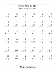 The Multiplying 1 To 10 By 2 36 Questions Per Page A Math Worksheet From T Multiplication Facts Worksheets Multiplication Worksheets Multiplication Facts