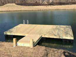 They are designed to move with changes in the water level (which also means that the distance from the dock to the watercraft is always about the same, making entering and exiting easier). Dock Swim Platform Kit 12 Ft X 12 Ft Bjornsen Pond Management