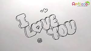 Remember to only add round edges, make the openings small and do not leave too much space between the planks! How To Draw I Love You In Bubble Letters Step By Step Youtube