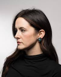 Maria Samora Oxidized Silver Lace Hoops with 18kt Dots