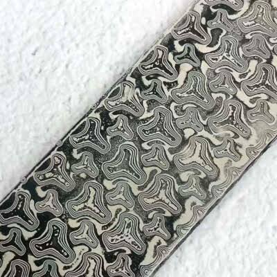Damascus VG10 Steel Billet with Intricate Pattern, AI generated