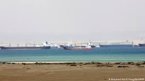 Osama rabie, chairman of the suez canal authority, monitors the situation near stranded container ship ever given, one of the world's largest container ships, after it ran aground, in suez canal, egypt. I P7jue4mrepym