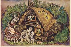 Postcard Illustration By E Charushin For Russian Folk Tale Etsy Russian Folk Folk Tales Goat Art