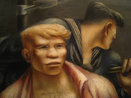 Fletcher Martin "A Lad From the Fleet" (close-up detail) 44 x 26 inches,  oil