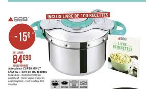 Elle est indiquée pour les plats traditionnels réputés. Offre Autocuiseur Clipso Minut Easy 6l Livre De 100 Recettes Seb Chez Geant Casino