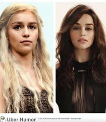 Definitive proof that it's possible to pull off both shades. Emilia Clarke Do You Prefer Blonde Or Brown Hair Funny Pictures Quotes Pics Photos Images Videos Of Really Very Cute Animals
