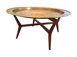 Large Mcm Oriental Brass Tray Table Brass Tray Table Brass Tray Tray Table