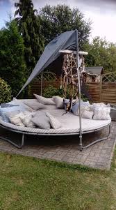 Perfect For Outdoor Movies Old Trampoline Backyard Trampoline Backyard