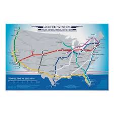 Us High Speed Rail Scroll Down For Updated Map Poster Zazzle Com High Speed Rail System Map Map