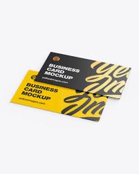 A beautiful business card mockup with natural elements in the background. Business Cards Mockup In Stationery Mockups On Yellow Images Object Mockups