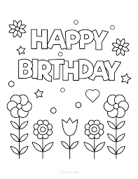 Happy birthday color pages are a great way to let your kid experiment with different designs and images. 55 Best Happy Birthday Coloring Pages Free Printable Pdfs