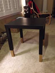 This Fifteen Dollar Lack Table From Ikea Is Too Short For Our Couches So I Bought Some Six Inch Wooden Legs From Home Depot Paint Side Table Table Lack Table