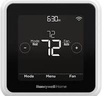 Black/White Smart Compatible Thermostat with Wi-Fi Compatibility