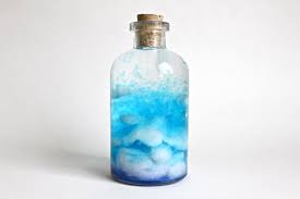 Beautiful Blue Sky Cloud Glass Bottle Decoration Glass Terrarium With Water Gel Nature In The Bottl Blue Glass Bottles Glass Bottles Decoration Glass Bottles