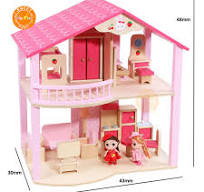 Proveedor de China 100% hecho a mano de los niños de juguete de madera,  muebles de casa de muñecas en miniatura casa de muñecas de madera