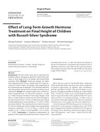 Pdf Growth Hormone Treatment Of Russell Silver Syndrome
