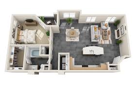 3d Furnished Small House Plans One Bedroom House Plans Sims House