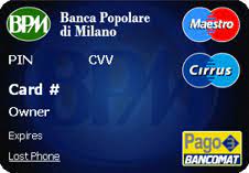Banca popolare di milano 2.96 km. Bancomat Internazionale Dalla Banca Popolare Di Milano Bassi Tassi