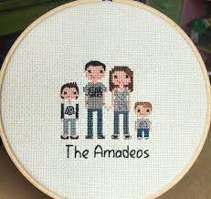 Then, trace the design onto a piece of grid paper. Pin By Mascha Kluge On Sticken Cross Stitch Family Custom Cross Portrait Cross Stitch