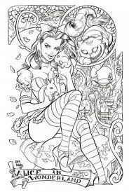Alice in wonderland steampunk 421 modern. Tattoo Adult Coloring Book Pages Tattooed Alice B111 Coloring Pages Diplomat