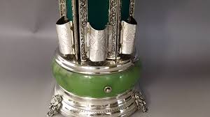 Circa 1960's reuge carousel music box cigarette /lipstick dispensor. Vintage Reuge Carousel Music Box Green Jade Stone Lipstick Cigarette Holder Youtube