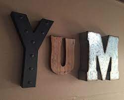 Yum Sign Yum Letters Kitchen Wall Decor Kitchen Letters Dining Room Wall Hanging Metal Rustic Kitchen Wall Decor Kitchen Wall Decor Dining Room Wall Decor