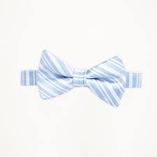 Light Blue Striped Bow Tie