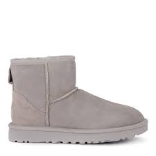 Ugg Ugg Classic Ii Mini Light Grey Suede Sheepskin Ankle Boots Ugg Shoes Ugg Boots Uggs Boots