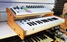 Solid Oak Arturia Keystep Stand With Additional Shelf From Synths And Wood Ebay Home Recording Studio Solid Oak Music Studio