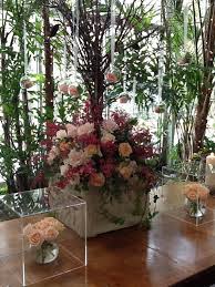 Blooming Tree With Hanging Rose Bubbles And Blush Pink Rose Garden Roses Encased In Lucite Boxes Created By The Bayview F Blooming Trees Blush Pink Rose Bloom
