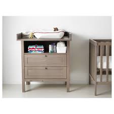 The fixed shelf below the changing table can be fitted to the right or to the left. Sundvik Grey Brown Changing Table Chest Of Drawers Ikea