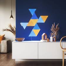 Nanoleaf Shapes Triangles Smarter Kit 7 Panels Multicolor Nl47 7003tw 7pk Best Buy Light Panels Ceiling Decor Led Lights