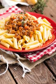 Other ways to serve pasta & sauce. Pasta Bolognese Pasta Served With A Sauce Of Ground Beef Meat Stock Photo Picture And Royalty Free Image Image 97128538