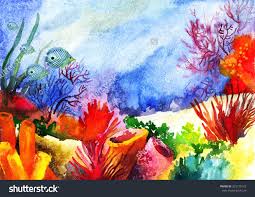 Painting an underwater scene on your wall isn't as difficult as you might think. Resultado De Imagem Para Watercolor Painting Coral Reef Watercolor Coral Reef Coral Watercolor Underwater Painting