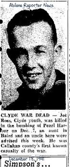 RM2 Joe Boyce Ross (1921-1941)