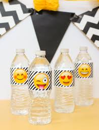 Free printable memory game with the most common emoji. Emoji Party Water Bottle Labels The Craft Patch