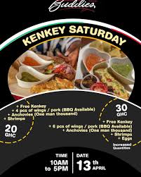 Join us this Saturday 13th of April, 2019. Come and enjoy the best Kenkey  (@Naa_komi) with some juicy Pork